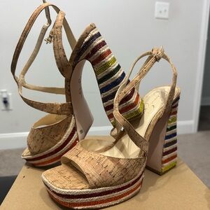 Jessica Simpson Tan Platform Sandals with Straps